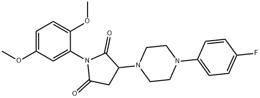 1-(2,5-dimethoxyphenyl)-3-[4-(4-fluorophenyl)piperazin-1-yl]pyrrolidine-2,5-dione 구조식 이미지