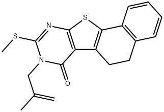 8-(2-methyl-2-propenyl)-9-(methylsulfanyl)-5,8-dihydronaphtho[2',1':4,5]thieno[2,3-d]pyrimidin-7(6H)-one 구조식 이미지