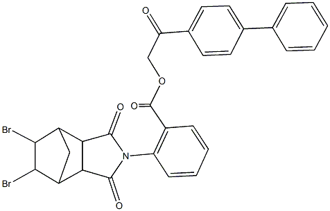 2-[1,1'-biphenyl]-4-yl-2-oxoethyl 2-(8,9-dibromo-3,5-dioxo-4-azatricyclo[5.2.1.0~2,6~]dec-4-yl)benzoate Structure
