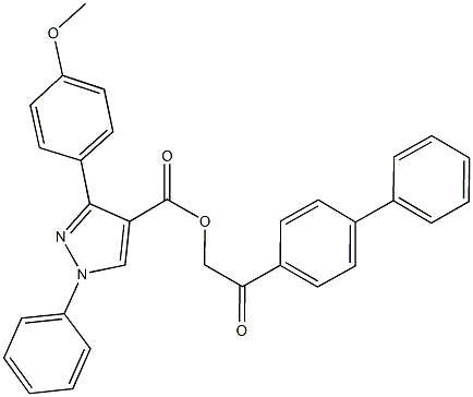 2-[1,1'-biphenyl]-4-yl-2-oxoethyl 3-(4-methoxyphenyl)-1-phenyl-1H-pyrazole-4-carboxylate Structure