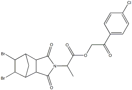 2-(4-chlorophenyl)-2-oxoethyl 2-(8,9-dibromo-3,5-dioxo-4-azatricyclo[5.2.1.0~2,6~]dec-4-yl)propanoate Structure
