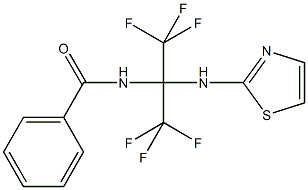 N-[2,2,2-trifluoro-1-(1,3-thiazol-2-ylamino)-1-(trifluoromethyl)ethyl]benzamide 구조식 이미지