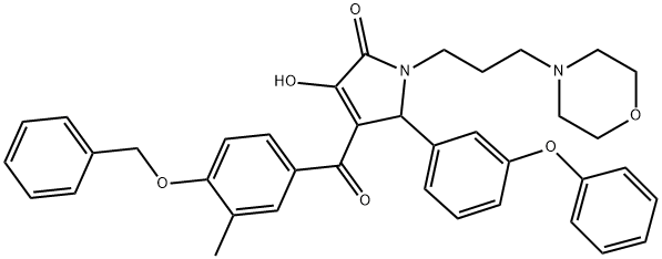 4-[4-(benzyloxy)-3-methylbenzoyl]-3-hydroxy-1-(3-morpholin-4-ylpropyl)-5-(3-phenoxyphenyl)-1,5-dihydro-2H-pyrrol-2-one Structure