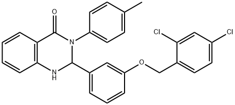 2-{3-[(2,4-dichlorobenzyl)oxy]phenyl}-3-(4-methylphenyl)-2,3-dihydro-4(1H)-quinazolinone Structure