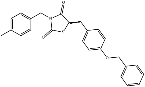 5-[4-(benzyloxy)benzylidene]-3-(4-methylbenzyl)-1,3-thiazolidine-2,4-dione 구조식 이미지