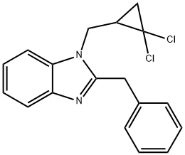 2-benzyl-1-[(2,2-dichlorocyclopropyl)methyl]-1H-benzimidazole 구조식 이미지