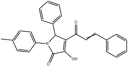 4-cinnamoyl-3-hydroxy-1-(4-methylphenyl)-5-phenyl-1,5-dihydro-2H-pyrrol-2-one 구조식 이미지