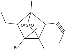 1-bromo-7-ethyl-2,4,6-trimethyl-5-(1-propynyl)-3-thiatricyclo[2.2.1.0~2,6~]heptane 3,3-dioxide Structure