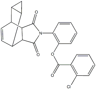 2-(3,5-dioxo-4-azatetracyclo[5.3.2.0~2,6~.0~8,10~]dodec-11-en-4-yl)phenyl 2-chlorobenzoate Structure