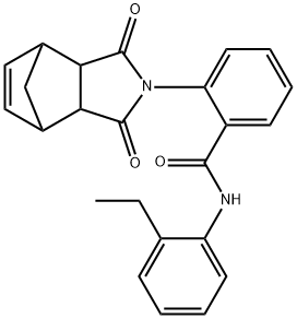 2-(3,5-dioxo-4-azatricyclo[5.2.1.0~2,6~]dec-8-en-4-yl)-N-(2-ethylphenyl)benzamide 구조식 이미지