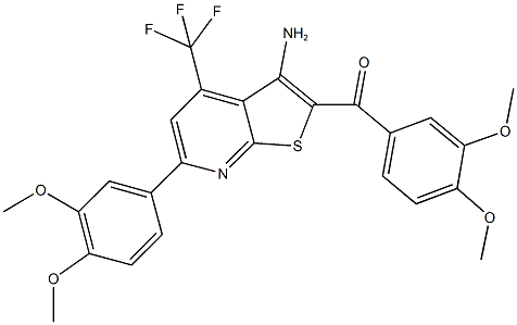 [3-amino-6-(3,4-dimethoxyphenyl)-4-(trifluoromethyl)thieno[2,3-b]pyridin-2-yl](3,4-dimethoxyphenyl)methanone Structure