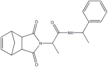 2-(3,5-dioxo-4-azatricyclo[5.2.1.0~2,6~]dec-8-en-4-yl)-N-(1-phenylethyl)propanamide 구조식 이미지