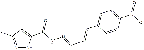 N'-(3-{4-nitrophenyl}-2-propenylidene)-3-methyl-1H-pyrazole-5-carbohydrazide 구조식 이미지