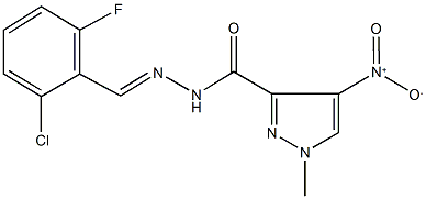 N'-(2-chloro-6-fluorobenzylidene)-4-nitro-1-methyl-1H-pyrazole-3-carbohydrazide 구조식 이미지