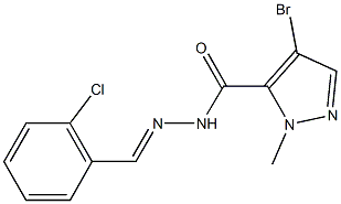 4-bromo-N'-(2-chlorobenzylidene)-1-methyl-1H-pyrazole-5-carbohydrazide Structure