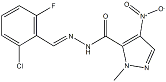 N'-(2-chloro-6-fluorobenzylidene)-4-nitro-1-methyl-1H-pyrazole-5-carbohydrazide 구조식 이미지