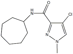 4-chloro-N-cycloheptyl-1-methyl-1H-pyrazole-3-carboxamide Structure