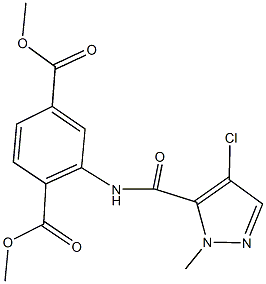 dimethyl 2-{[(4-chloro-1-methyl-1H-pyrazol-5-yl)carbonyl]amino}terephthalate 구조식 이미지