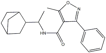 N-(1-bicyclo[2.2.1]hept-2-ylethyl)-5-methyl-3-phenyl-4-isoxazolecarboxamide 구조식 이미지