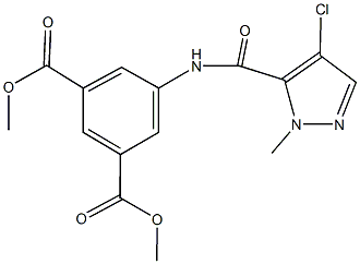 dimethyl 5-{[(4-chloro-1-methyl-1H-pyrazol-5-yl)carbonyl]amino}isophthalate 구조식 이미지