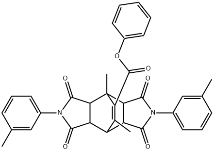 phenyl 1,14-dimethyl-4,10-bis(3-methylphenyl)-3,5,9,11-tetraoxo-4,10-diazatetracyclo[5.5.2.0~2,6~.0~8,12~]tetradec-13-ene-13-carboxylate Structure