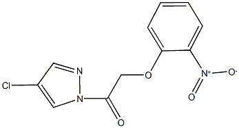 4-chloro-1-({2-nitrophenoxy}acetyl)-1H-pyrazole 구조식 이미지