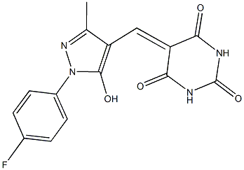 5-{[1-(4-fluorophenyl)-5-hydroxy-3-methyl-1H-pyrazol-4-yl]methylene}-2,4,6(1H,3H,5H)-pyrimidinetrione Structure