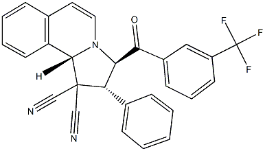 2-phenyl-3-[3-(trifluoromethyl)benzoyl]-2,3-dihydropyrrolo[2,1-a]isoquinoline-1,1(10bH)-dicarbonitrile 구조식 이미지