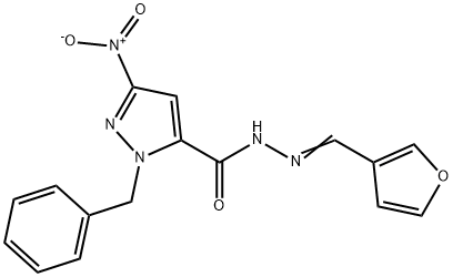 1-benzyl-N'-(3-furylmethylene)-3-nitro-1H-pyrazole-5-carbohydrazide 구조식 이미지