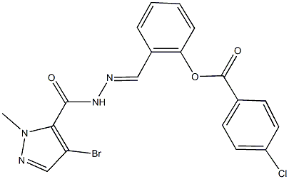2-{2-[(4-bromo-1-methyl-1H-pyrazol-5-yl)carbonyl]carbohydrazonoyl}phenyl 4-chlorobenzoate 구조식 이미지