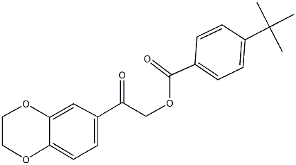 2-(2,3-dihydro-1,4-benzodioxin-6-yl)-2-oxoethyl 4-tert-butylbenzoate Structure