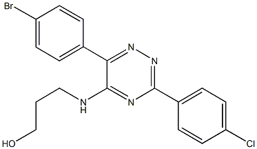 3-{[6-(4-bromophenyl)-3-(4-chlorophenyl)-1,2,4-triazin-5-yl]amino}propan-1-ol 구조식 이미지