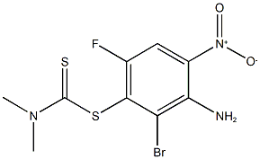 3-amino-2-bromo-6-fluoro-4-nitrophenyl dimethyldithiocarbamate 구조식 이미지