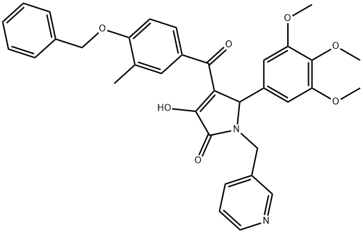 4-[4-(benzyloxy)-3-methylbenzoyl]-3-hydroxy-1-(pyridin-3-ylmethyl)-5-(3,4,5-trimethoxyphenyl)-1,5-dihydro-2H-pyrrol-2-one Structure