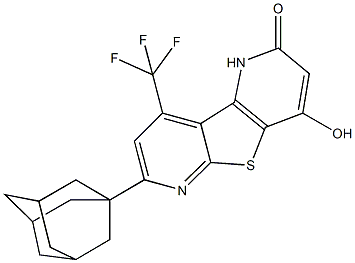 7-(1-adamantyl)-4-hydroxy-9-(trifluoromethyl)pyrido[2',3':4,5]thieno[2,3-b]pyridin-2(1H)-one 구조식 이미지