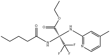 ethyl 3,3,3-trifluoro-2-[(4-methyl-2-pyridinyl)amino]-2-(pentanoylamino)propanoate 구조식 이미지