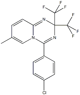 4-(4-chlorophenyl)-7-methyl-2,2-bis(trifluoromethyl)-2H-pyrido[1,2-a][1,3,5]triazine Structure