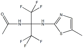 N-[2,2,2-trifluoro-1-[(5-methyl-1,3-thiazol-2-yl)amino]-1-(trifluoromethyl)ethyl]acetamide Structure