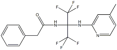 2-phenyl-N-[2,2,2-trifluoro-1-[(4-methyl-2-pyridinyl)amino]-1-(trifluoromethyl)ethyl]acetamide 구조식 이미지