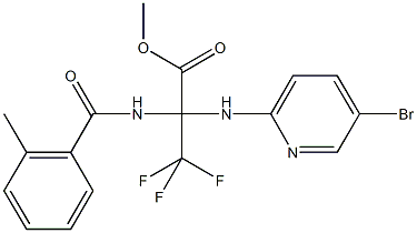 methyl 2-[(5-bromo-2-pyridinyl)amino]-3,3,3-trifluoro-2-[(2-methylbenzoyl)amino]propanoate Structure