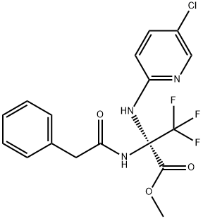 methyl 2-[(5-chloro-2-pyridinyl)amino]-3,3,3-trifluoro-2-[(phenylacetyl)amino]propanoate 구조식 이미지