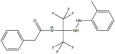 2-phenyl-N-[2,2,2-trifluoro-1-[2-(2-methylphenyl)hydrazino]-1-(trifluoromethyl)ethyl]acetamide 구조식 이미지