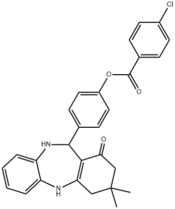 4-(3,3-dimethyl-1-oxo-2,3,4,5,10,11-hexahydro-1H-dibenzo[b,e][1,4]diazepin-11-yl)phenyl 4-chlorobenzoate Structure