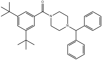 1-benzhydryl-4-(3,5-ditert-butylbenzoyl)piperazine 구조식 이미지