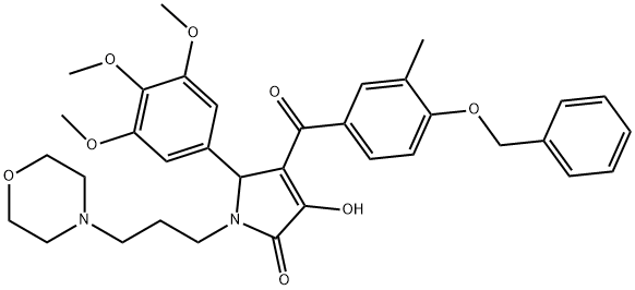 4-[4-(benzyloxy)-3-methylbenzoyl]-3-hydroxy-1-(3-morpholin-4-ylpropyl)-5-(3,4,5-trimethoxyphenyl)-1,5-dihydro-2H-pyrrol-2-one 구조식 이미지