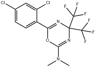 N-[6-(2,4-dichlorophenyl)-4,4-bis(trifluoromethyl)-4H-1,3,5-oxadiazin-2-yl]-N,N-dimethylamine Structure