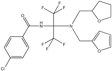 4-chloro-N-[2,2,2-trifluoro-1-[(2-furylmethyl)(tetrahydrofuran-2-ylmethyl)amino]-1-(trifluoromethyl)ethyl]benzamide Structure