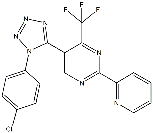 5-[1-(4-chlorophenyl)-1H-tetraazol-5-yl]-2-pyridin-2-yl-4-(trifluoromethyl)pyrimidine Structure