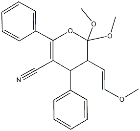 2,2-dimethoxy-3-(2-methoxyvinyl)-4,6-diphenyl-3,4-dihydro-2H-pyran-5-carbonitrile Structure