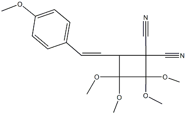 2,2,3,3-tetramethoxy-4-[2-(4-methoxyphenyl)vinyl]-1,1-cyclobutanedicarbonitrile Structure